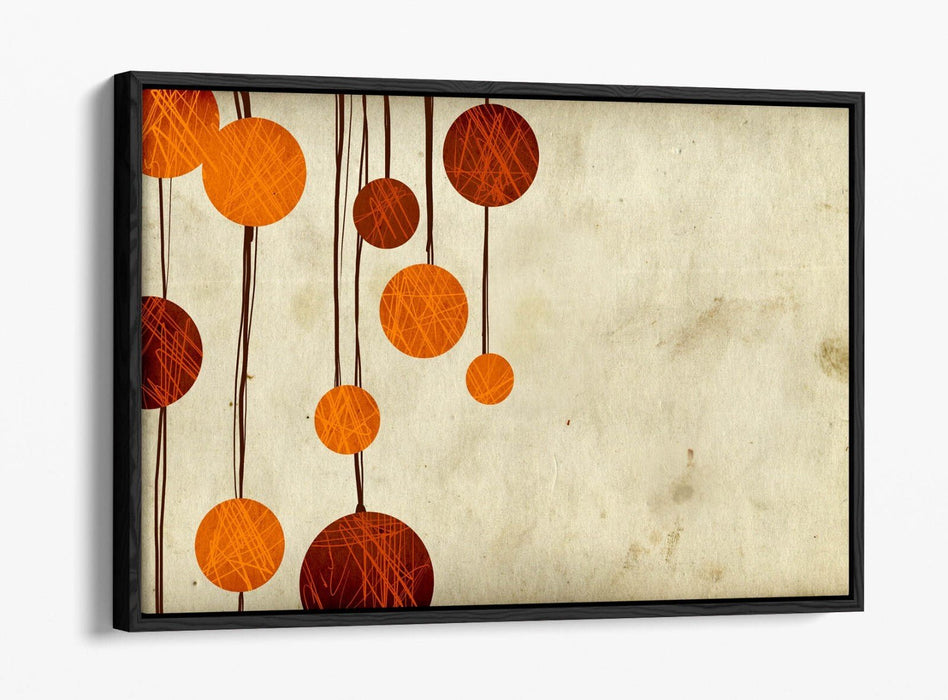 Canvas Wall Art - Red Orange Abstract Shapes | Float Effect, Premium Varnish Finish