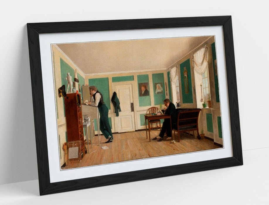 WILHELM BENDZ, INTERIOR FROM A MALIEGADE -FRAMED POSTER PICTURE PRINT ARTWORK