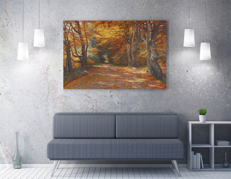 Canvas Wall Art - Olga Wisinger-Florian Praterallee Autumn Painting on Premium Print