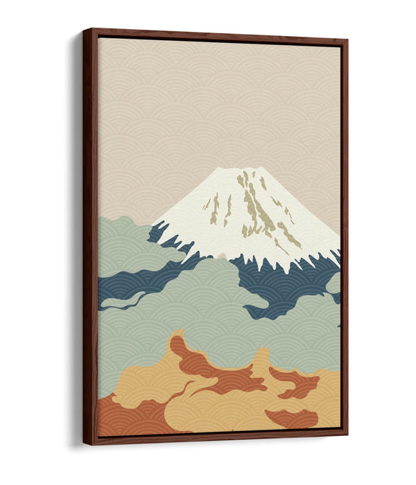 Fuji Mountain Canvas - Minimalist Abstract Wall Art | Float Effect Canvas Print