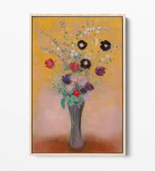 ODILON REDON, VASE OF FLOWERS -FLOAT EFFECT CANVAS WALL ART PRINT