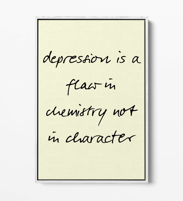 "DEPRESSION IS NOT A FLAW" POSITIVITY QUOTE -FLOAT EFFECT CANVAS WALL ART PRINT