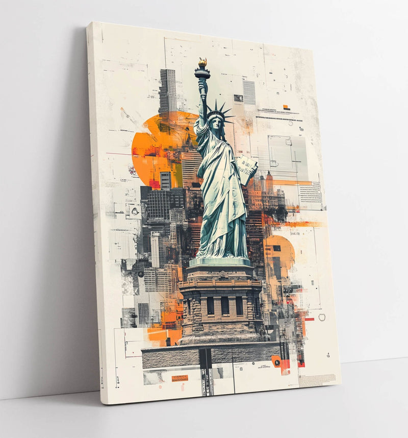 Statue of Liberty Canvas - New York Wall Art | Contemporary Canvas Print Ready to Hang