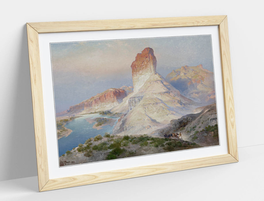 Framed Wall Art - Thomas Moran Castle Rock Green River Matte Paper Print