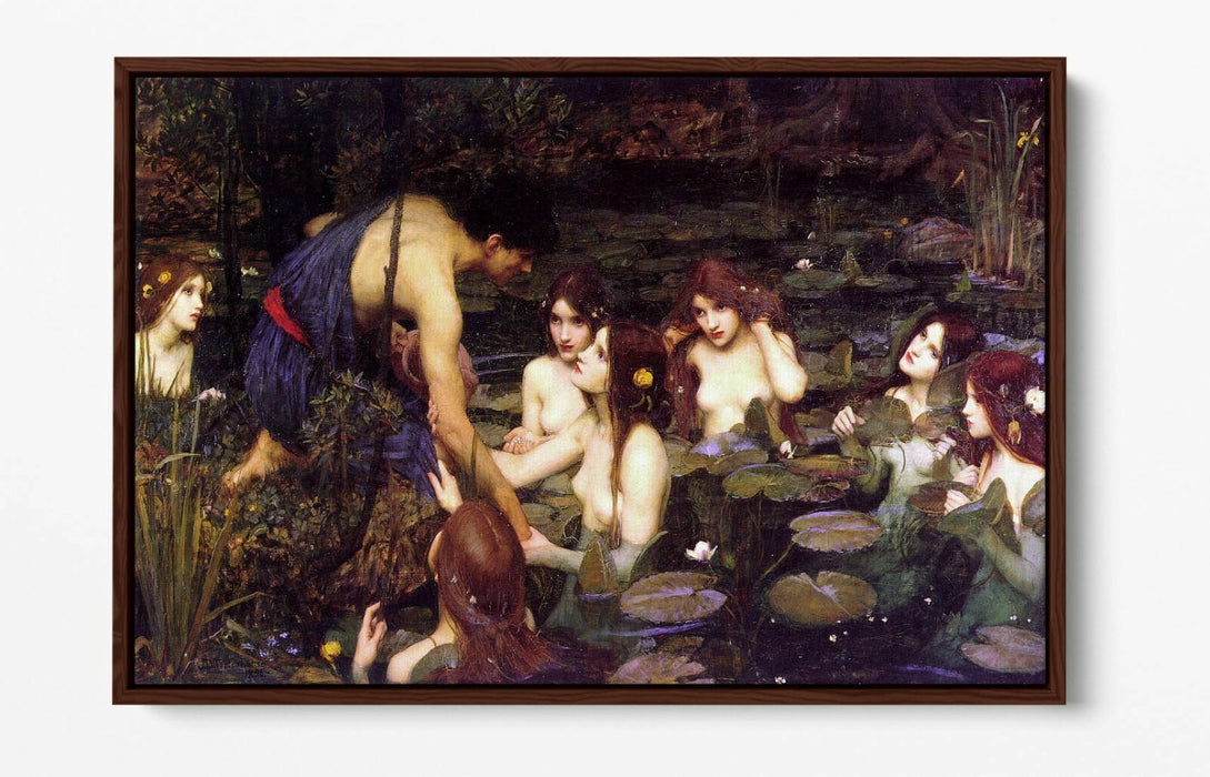JOHN WILLIAM WATERHOUSE HYLAS AND NYMPHS -FLOAT EFFECT CANVAS WALL ART PIC PRINT