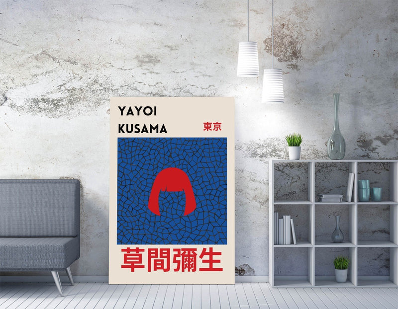 Canvas Wall Art - Yayoi Kusama Red Hair Abstract Contemporary Print