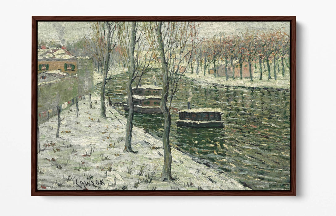 ERNEST LAWSON, HOUSEBOATS -FLOAT EFFECT CANVAS WALL ART PIC PRINT