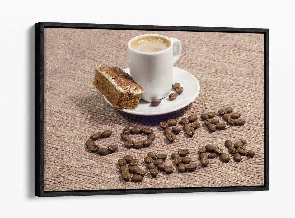 Canvas Wall Art Print - Coffee Cafe Kitchen Decor | Float Effect, Ready To Hang