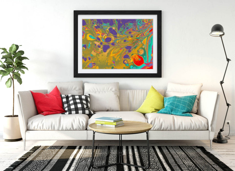 Marble Effect Wall Art – Abstract Framed Poster Print | Handmade Home Decor