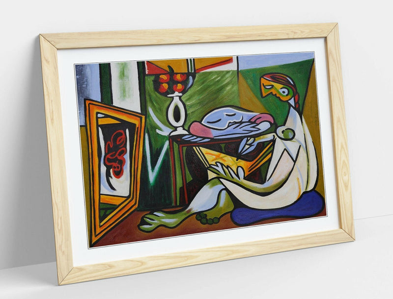 Picasso Framed Poster – Modern Wall Art Print With Green Blue Artwork