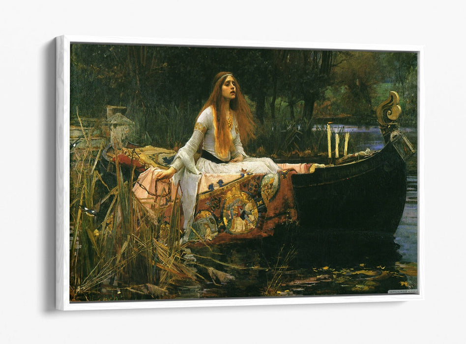 JOHN W WATERHOUSE, THE LADY OF SHALOTT -FLOAT EFFECT CANVAS WALL ART PIC PRINT