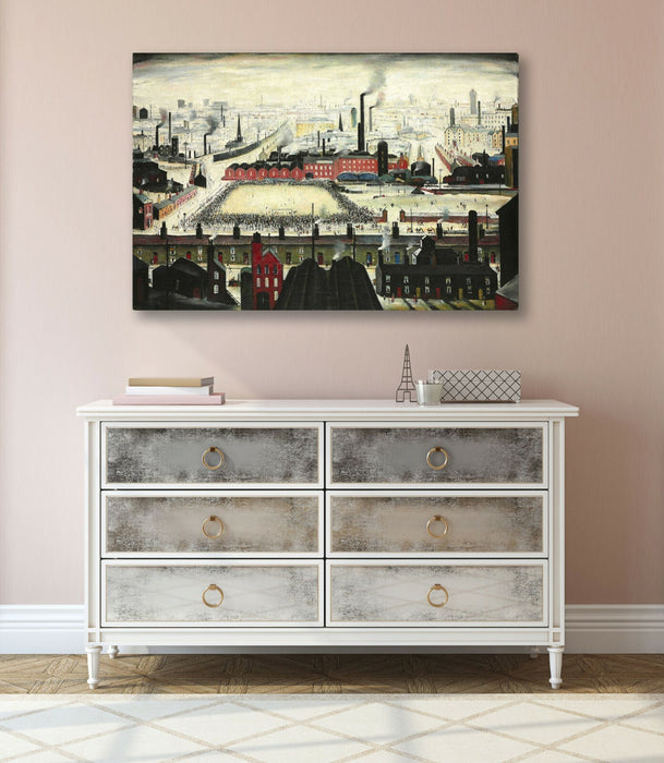 The Football Match CANVAS WALL ART PRINT ARTWORK PAINTING FRAMED LS Lowry Style