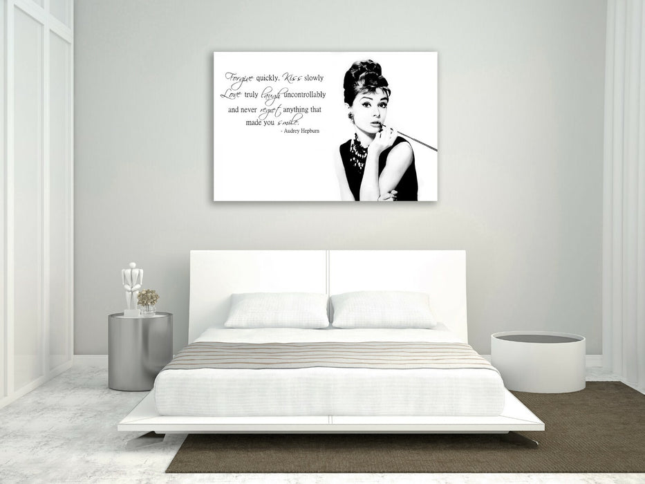 AUDREY HEPBURN MOTIVATIONAL QUOTE 30MM DEEP FRAMED PRINT CANVAS WALL ART