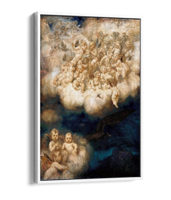 Float Effect Canvas Art - Angel Cloud Artwork on 30mm Deep Frame | Handmade UK Canvas