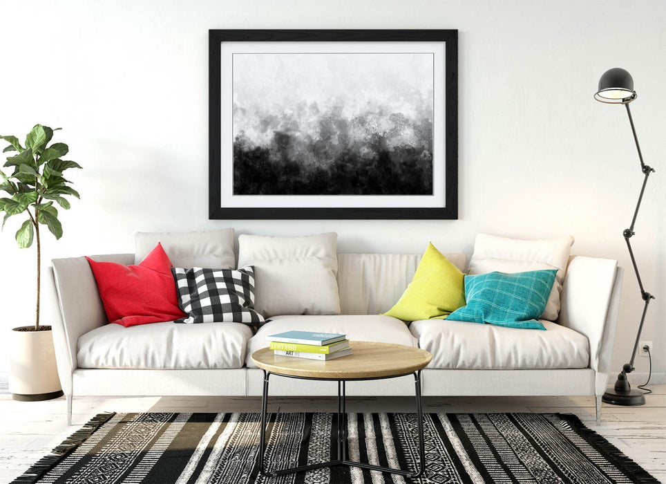 Framed Art Poster – Abstract Black and White Sketch on Matte Paper Print