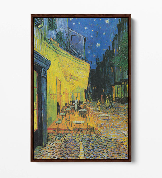 VAN GOGH CAFE TERRACE AT NIGHT -FLOAT EFFECT CANVAS WALL ART PIC PRINT- BLUE