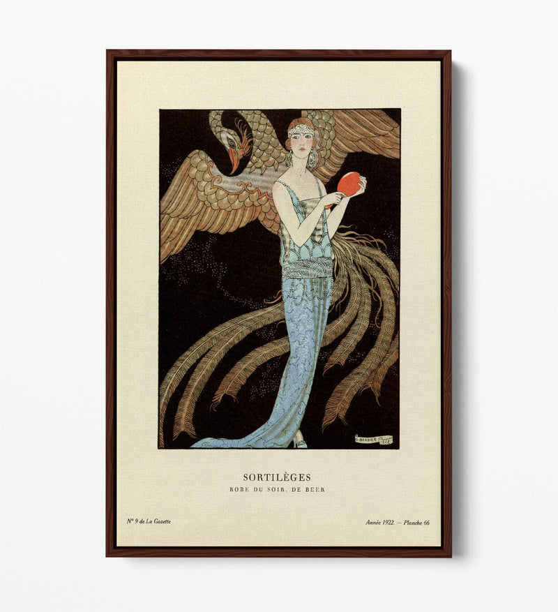 Canvas Wall Art George Barbier Sortiléges Dress | Handmade Float Effect Canvas
