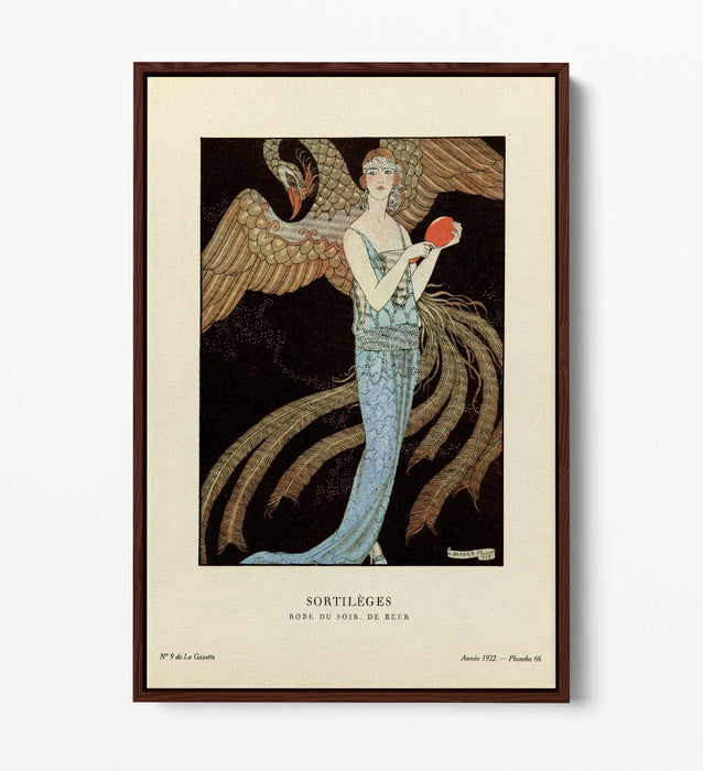 Canvas Wall Art George Barbier Sortiléges Dress | Handmade Float Effect Canvas