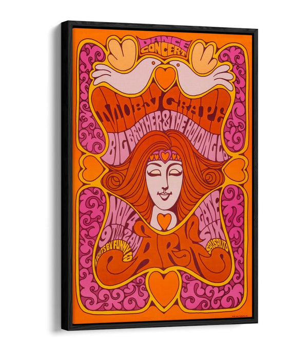 PSYCHEDLIC 60'S VINTAGE MOBY GRAPE POSTER -FLOAT EFFECT CANVAS WALL ART PRINT