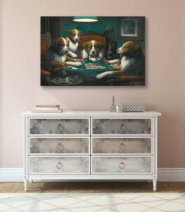 Dogs Playing Cards Poker Game CANVAS WALL ART PRINT PAINTING HOME PUB Coolidge
