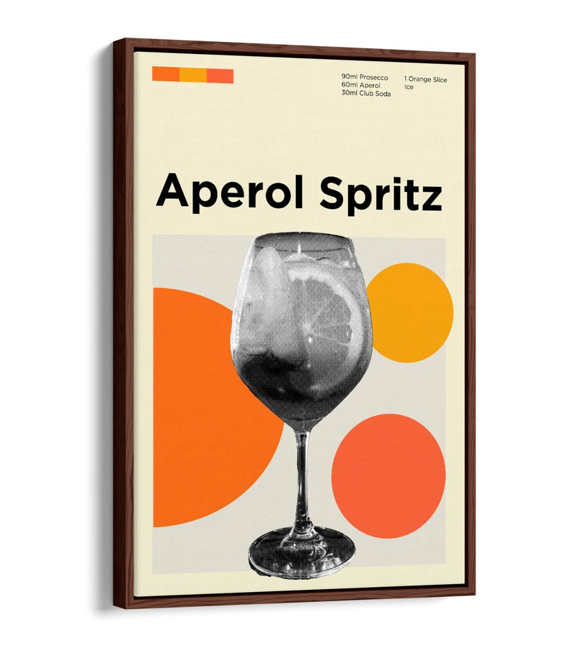Aperol Spritz Poster - Funky Float Effect Canvas Wall Art | Handmade UK