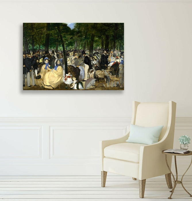 Canvas Wall Art - Edouard Manet Music in the Tuileries Print on Archival Grade Canvas