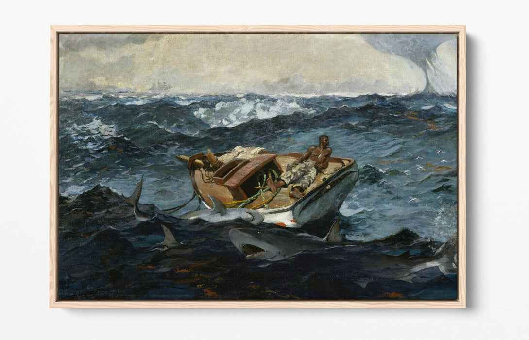 WINSLOW HOMER, THE GULF STREAM -FLOAT EFFECT CANVAS WALL ART PRINT