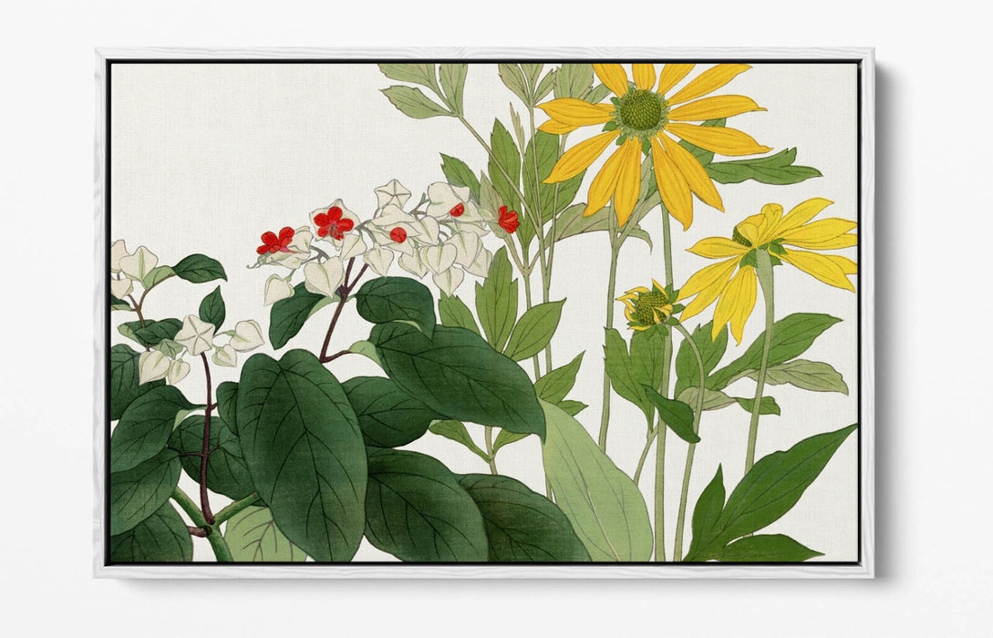 KONAN TANIGAMI, CLERODENDRUM & RUDBECKIA -FLOAT EFFECT CANVAS WALL ART PRINT