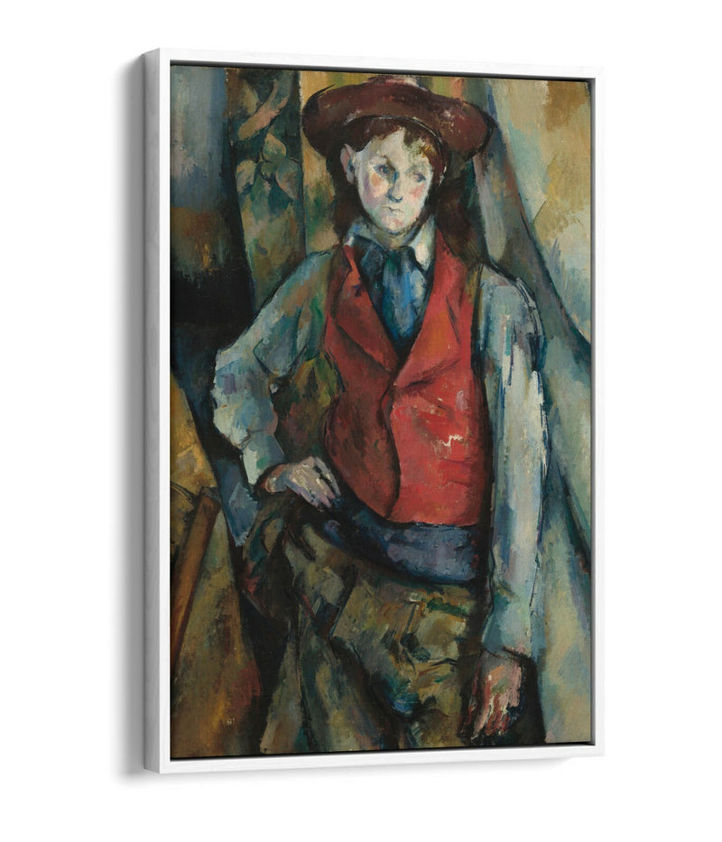 Canvas Wall Art Print - Paul Cézanne Boy In Red Vest | Float Effect, Handmade