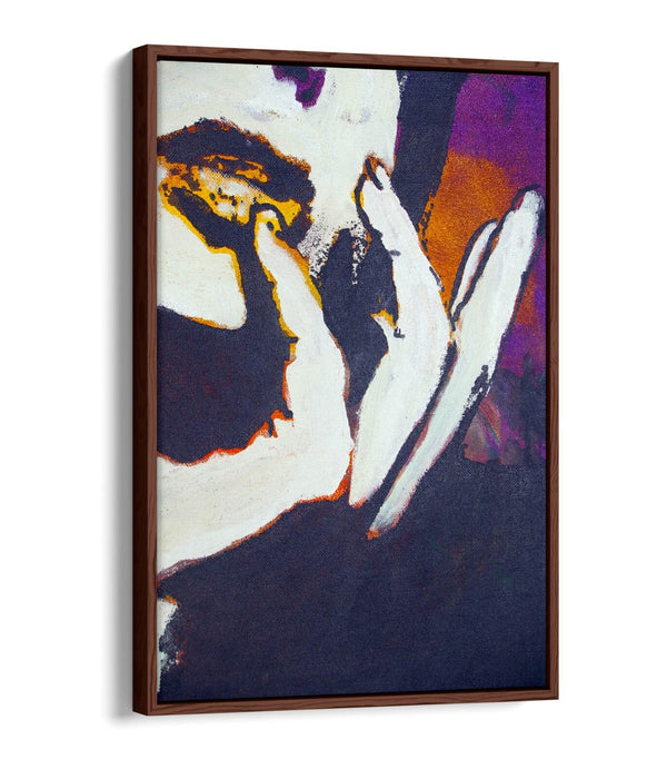 Canvas Wall Art – Abstract Lips Graffiti Print | Float Effect Frame, Handmade UK