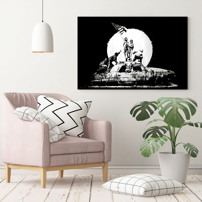 BANKSY CANVAS WALL ART PRINT ARTWORK GRAFFITI - Flags iconic