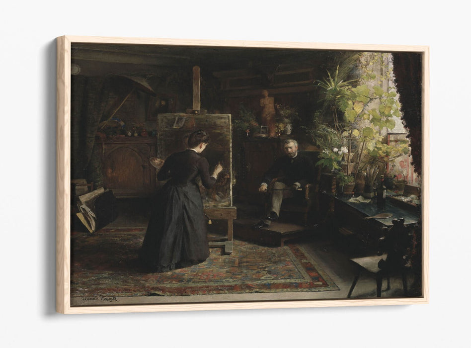 JEANNA BAUCK, BERTHA WEGMANN PAINTING PORTRAIT -FLOAT EFFECT CANVAS ART PRINT