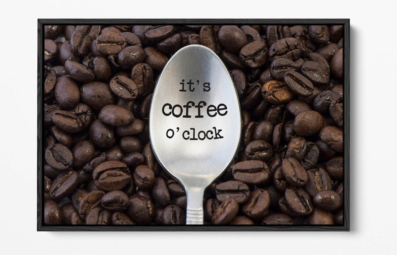 Coffee Canvas Wall Art – Handmade Float Effect Frame, Premium Varnish Finish