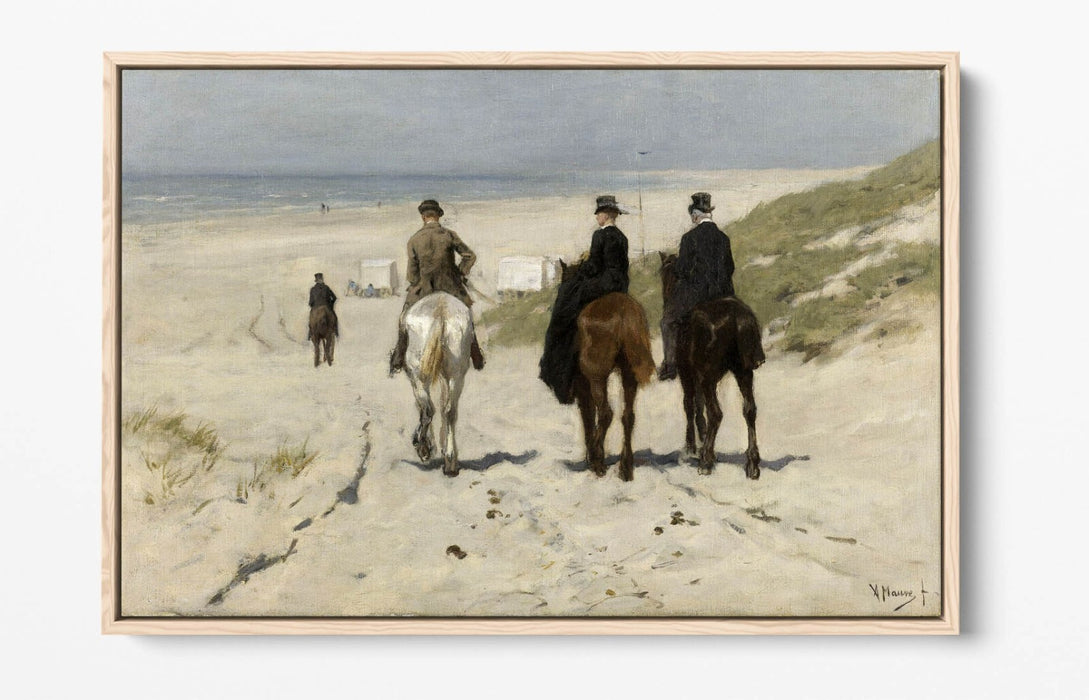 Canvas Wall Art – Morning Ride Along The Beach | Float Effect Canvas Print