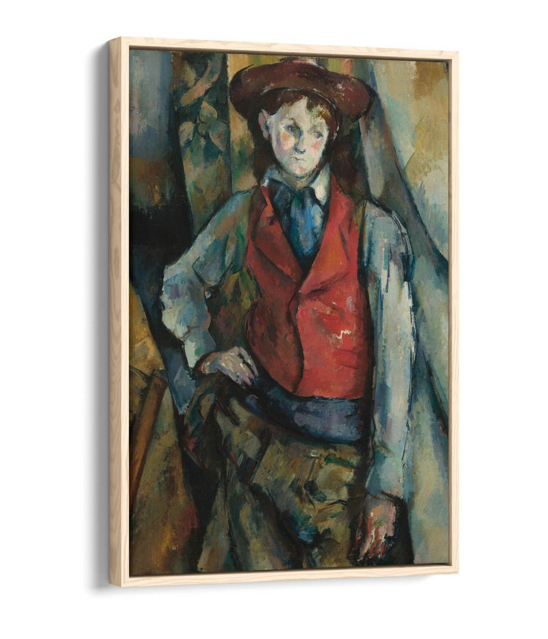 Canvas Wall Art Print - Paul Cézanne Boy In Red Vest | Float Effect, Handmade