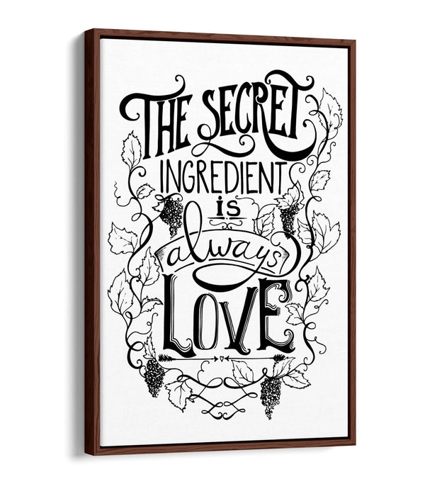 Canvas Wall Art – Love Quote Illustration | Float Effect, 30mm Deep Frame, Handmade UK