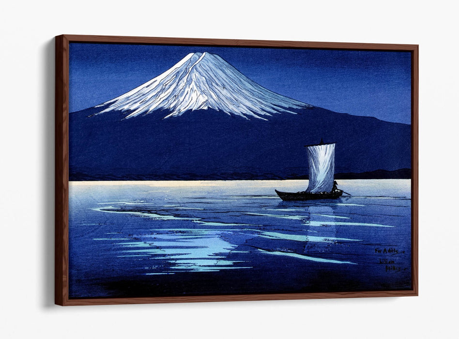 Canvas Wall Art – Moonlight On Mount Fuji | Premium Float Effect Print