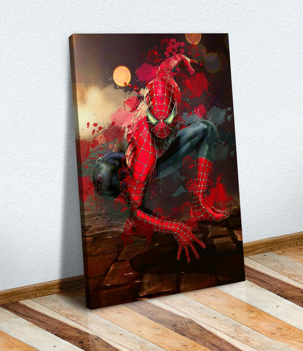 Spiderman Canvas Print – Marvel Wall Art With Custom MDF Frame For Kids Bedroom