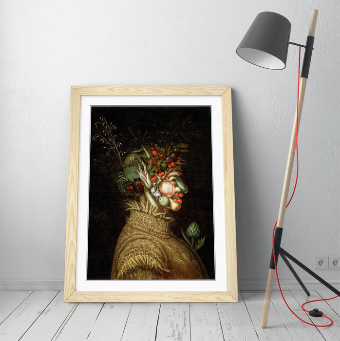 Framed Wall Art Poster - Giuseppe Acrimboldo Summer Portrait Print | Handmade UK
