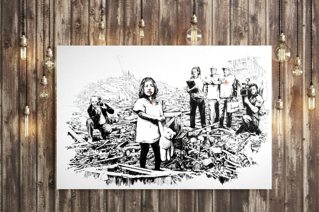BANKSY CANVAS STREET WALL ART PRINT ARTWORK - MEDIA