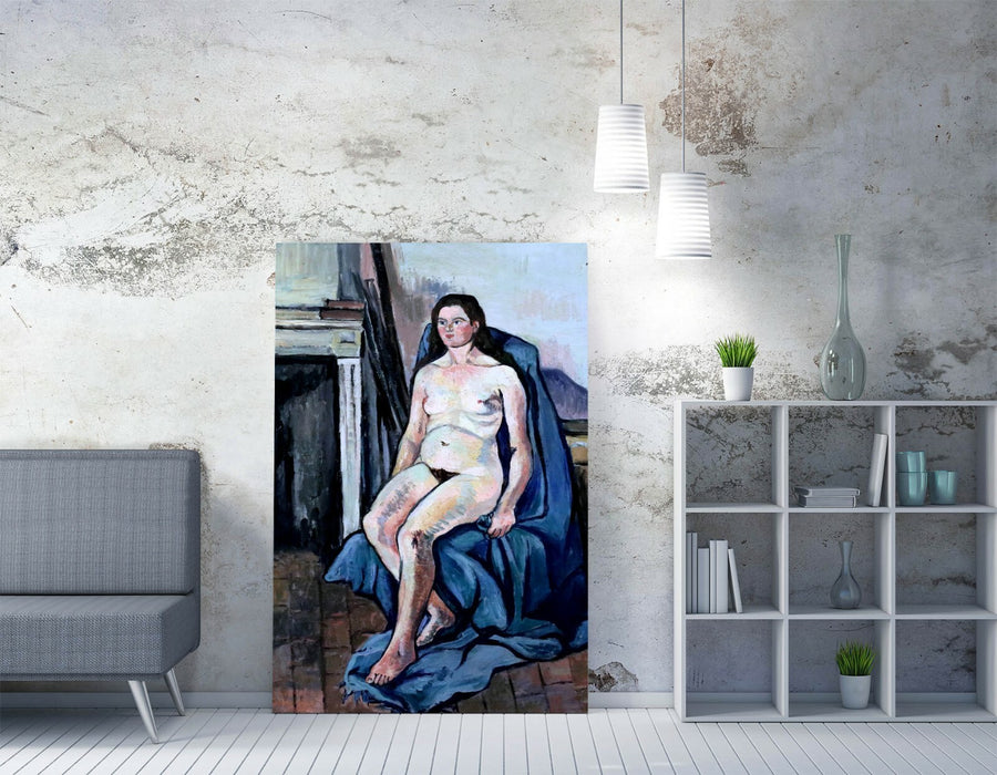 Canvas Wall Art - Suzanne Valadon Nude in Blue Shawl | Handmade UK Print