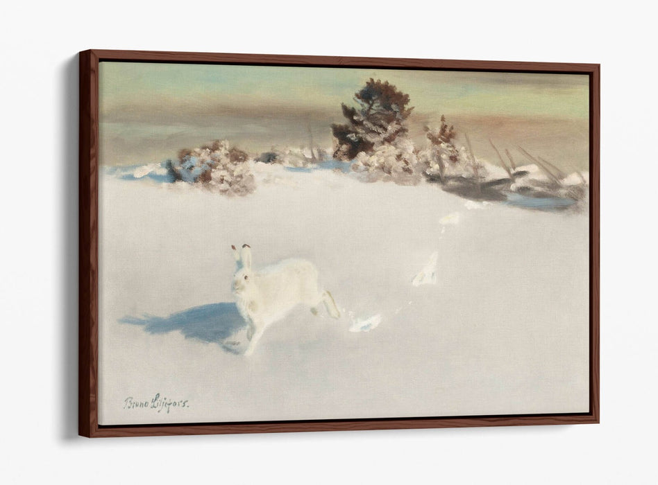 Canvas Wall Art - Winter Hare Artwork | Premium Float Effect Canvas Print