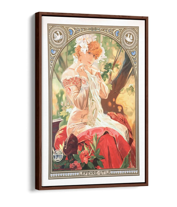 Canvas Wall Art - Alphonse Mucha Sarah Bernhardt Float Effect Print on Custom MDF Frame