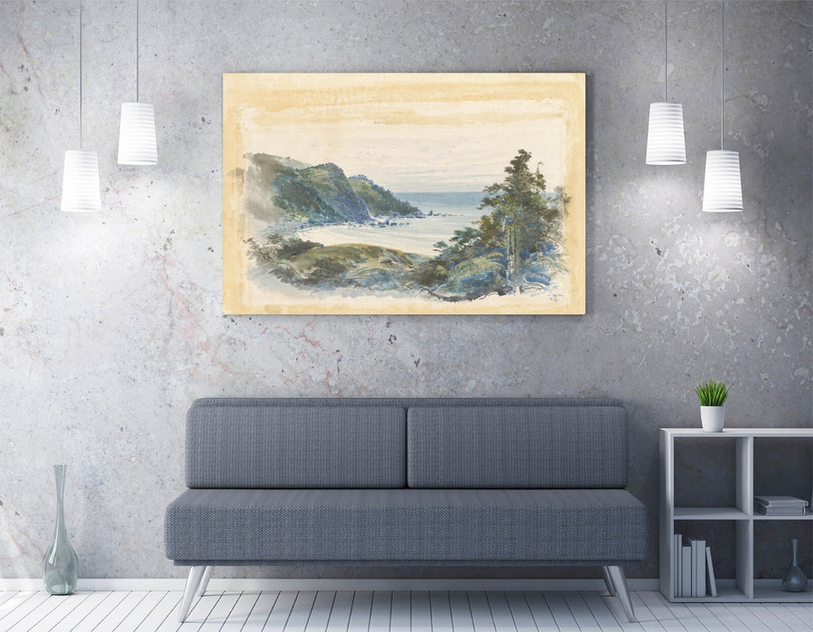 Canvas Wall Artwork - William Hodgkins Seaside Wall Decor | Vibrant Colour Print, Custom Frame Canvas