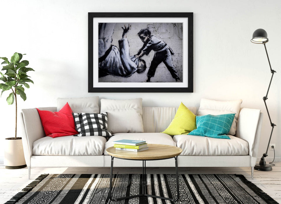 Banksy Framed Wall Art – Handmade Ukraine Poster Print | Matte Paper, Archival Ink