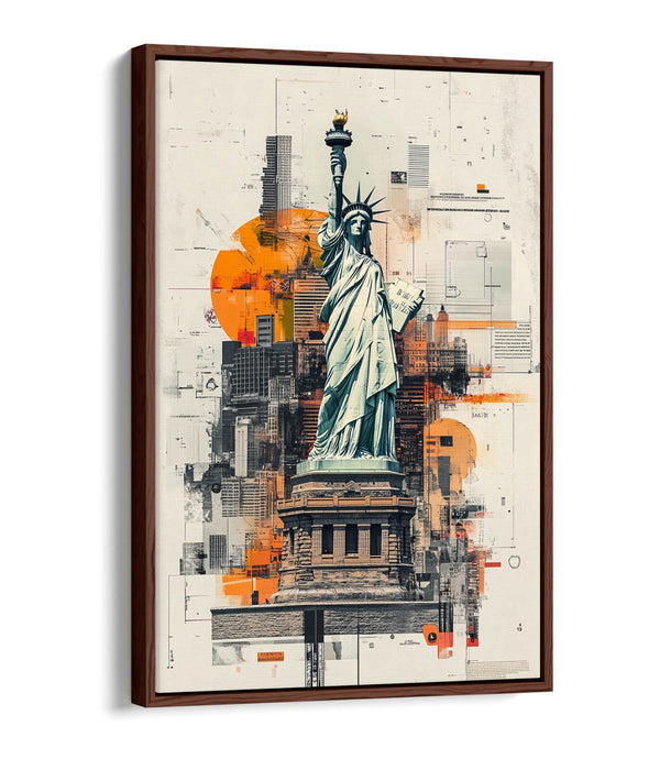 Statue of Liberty Canvas – New York Wall Art With Float Effect Frame