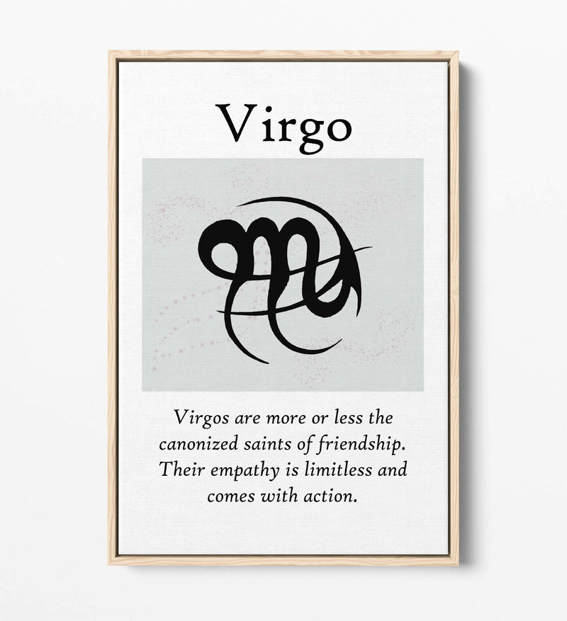 Virgo Star Sign Canvas – Zodiac Wall Art With Float Effect & Premium Varnish Finish