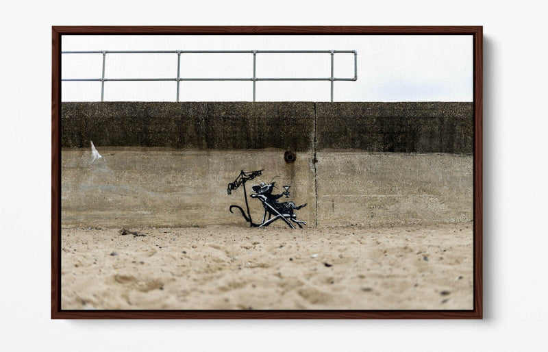 Banksy Graffiti Canvas - Float Effect Canvas Wall Art Print With Vibrant Color