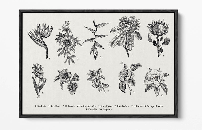 Canvas Wall Art - Flower Wall Decor With Float Effect Frame | Handmade UK Art