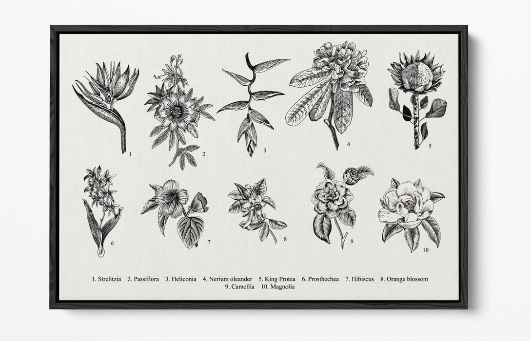 Canvas Wall Art - Flower Wall Decor With Float Effect Frame | Handmade UK Art